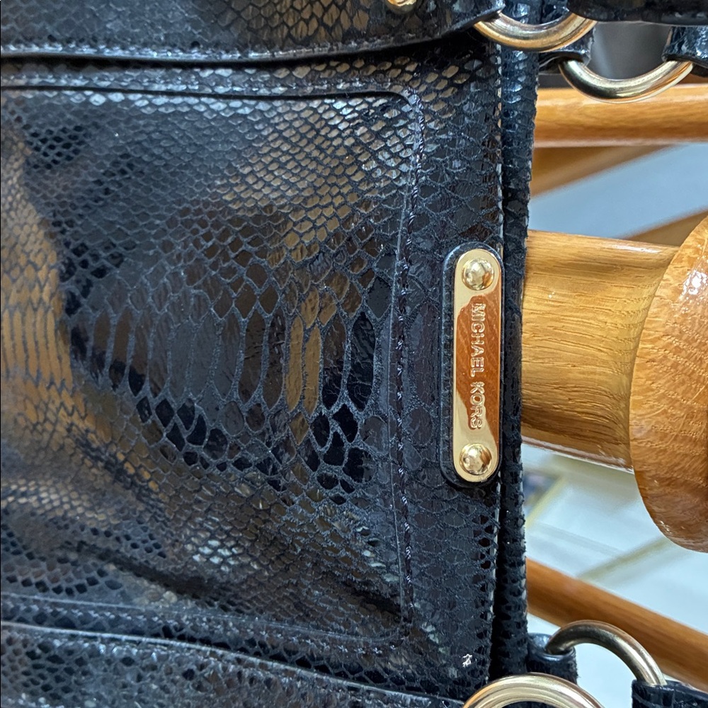 NWOT: Michael Kors Python Embossed Black Patent L… - image 2